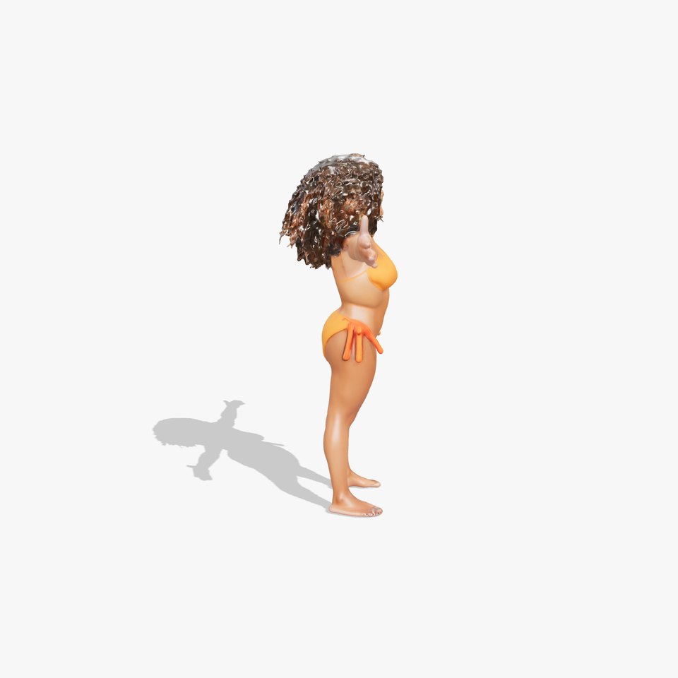 Vibrant Orange Bikini model pack